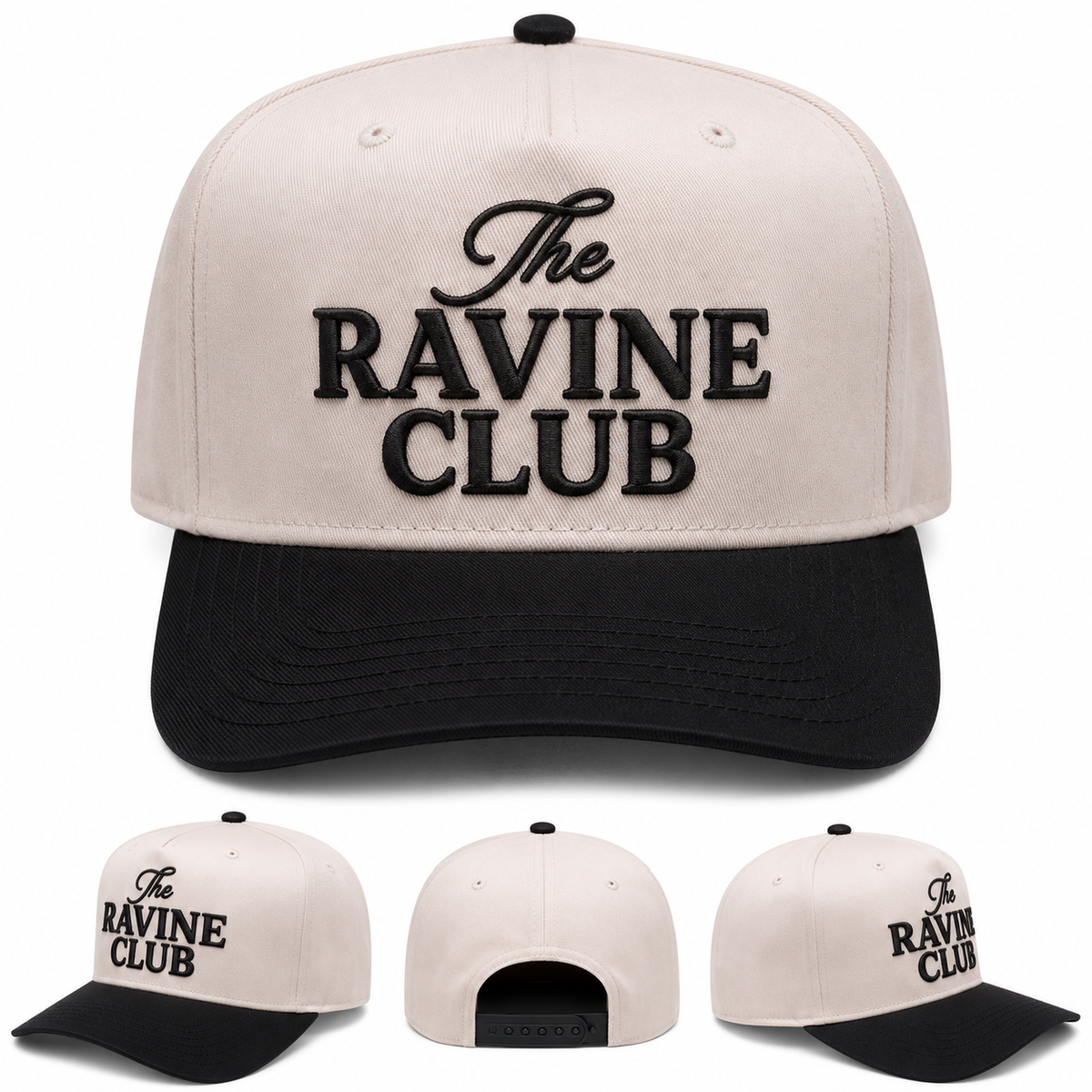 The Ravine Club A-Frame Snapback | Natural & Black