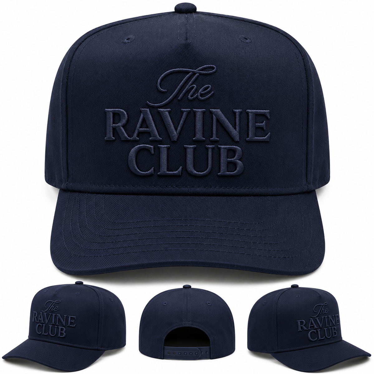 The Ravine Club A-Frame Snapback | Navy on Navy